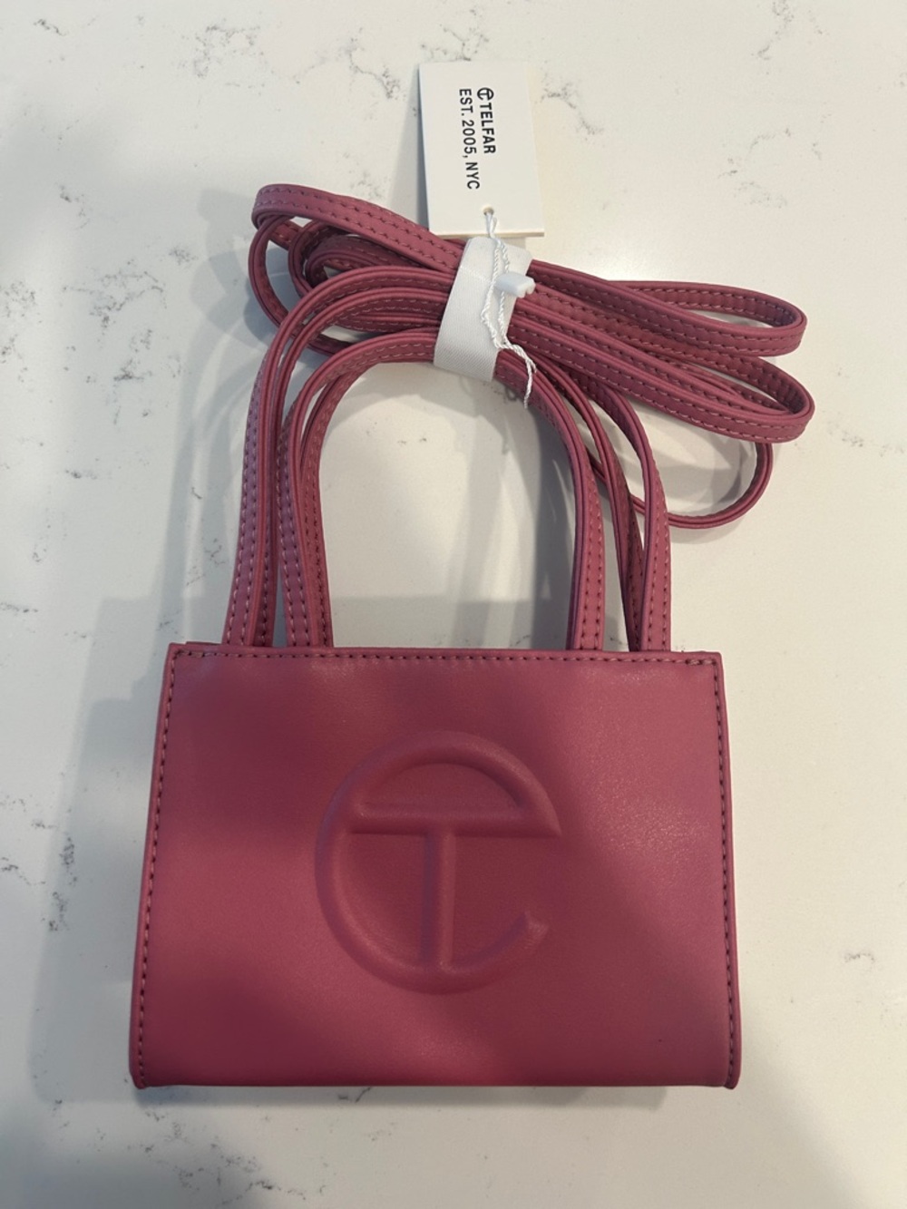 Brand New Telfar Mini Shopping Bag in Rose Pink